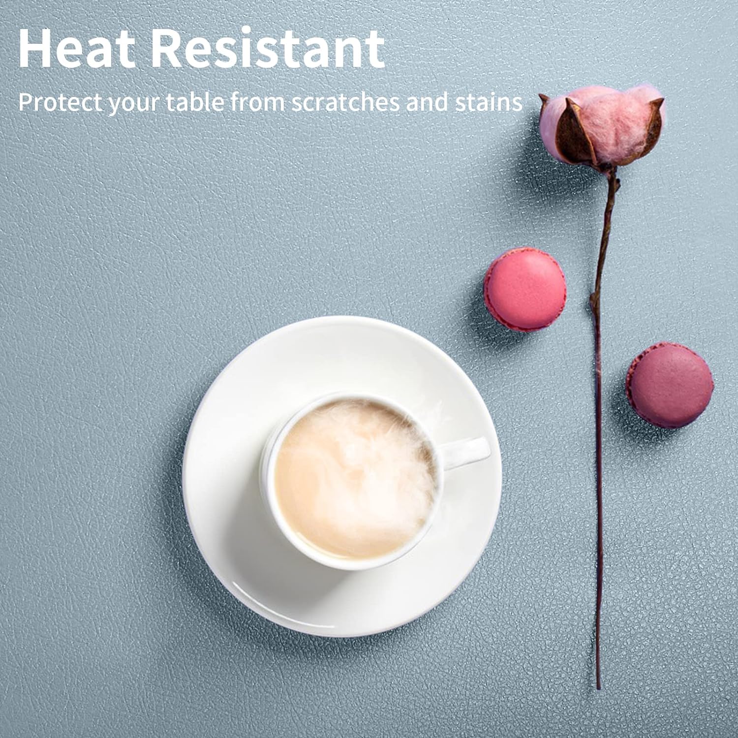 Herda Faux Leather Round Placemats Set of 4 Wipeable Washable Heat Resist Table Mats 24Hr Smart